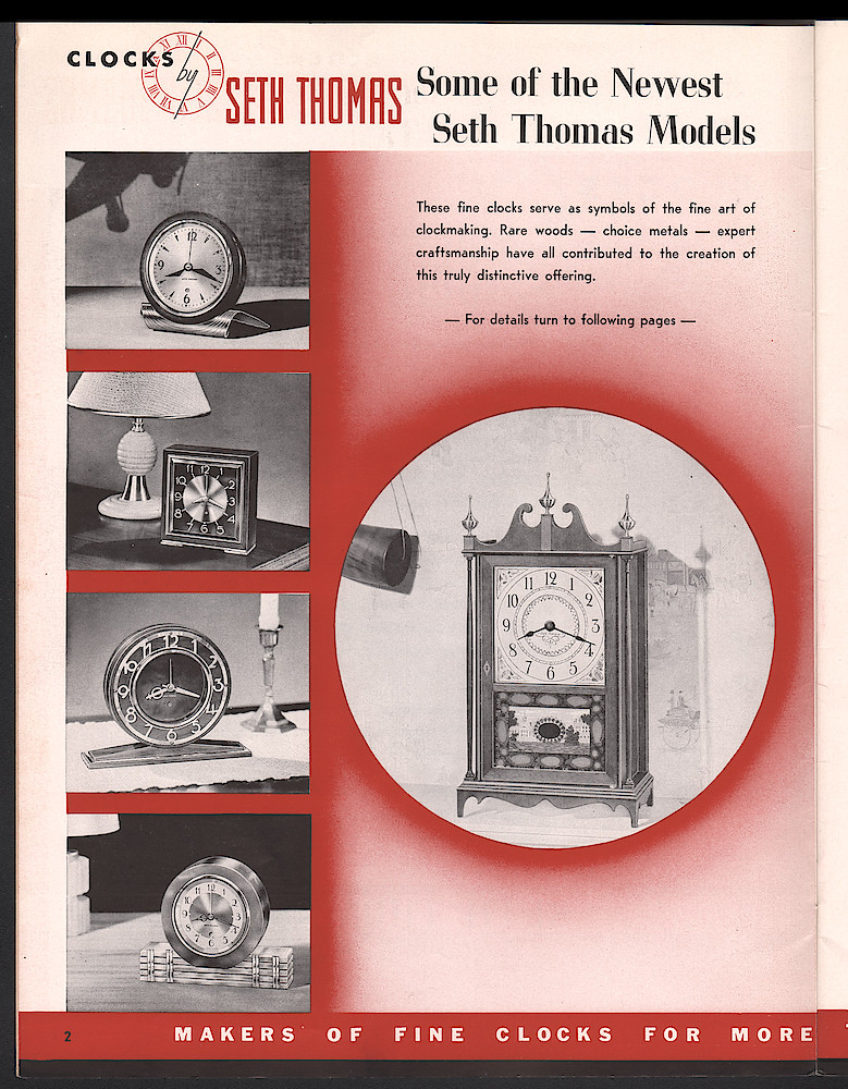 Clocks by Seth Thomas. Includes retail and dealers price list. > 2