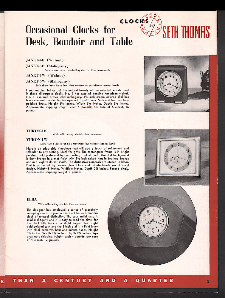 Clocks by Seth Thomas. Includes retail and dealers price list. > 3