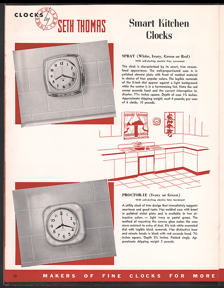 Clocks by Seth Thomas. Includes retail and dealers price list. > 10