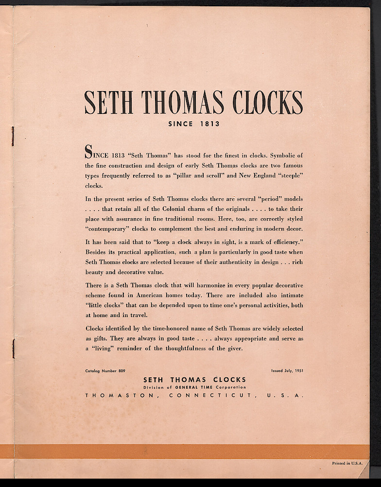 Clocks by Seth Thomas, Since 1813, the Finest Name in Clocks > 21
