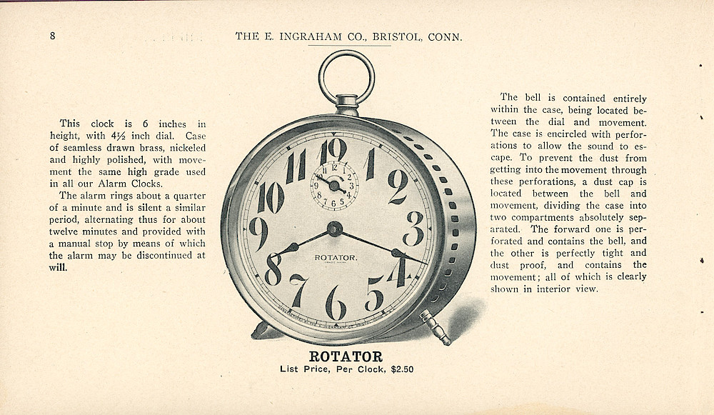 Clocks - The E. Ingraham Company, Bristol, Conn. U.S.A. > 8