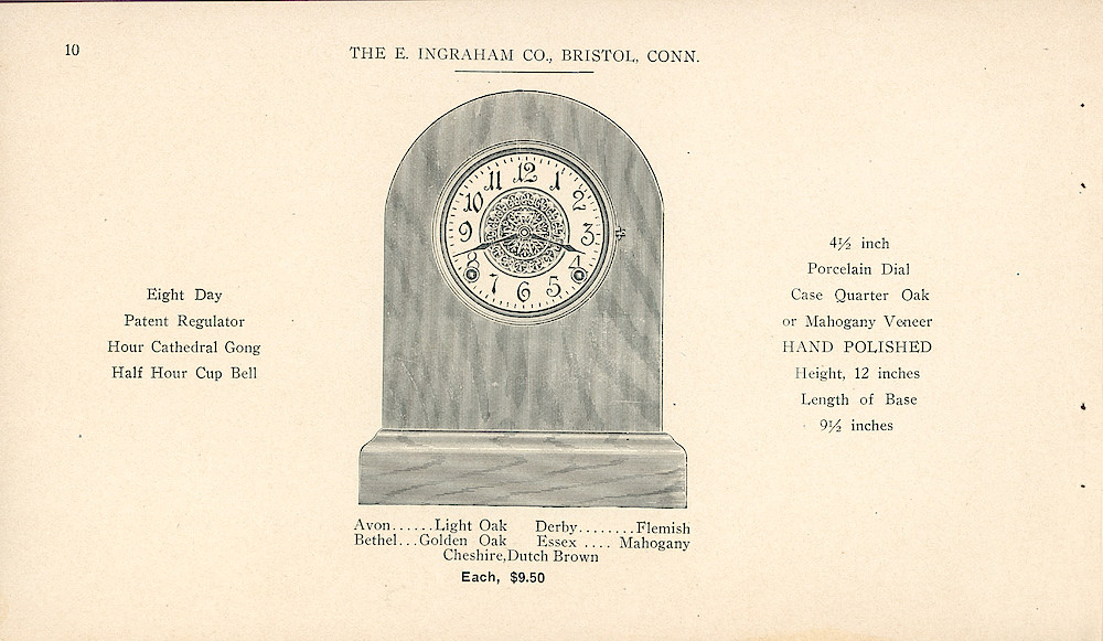Clocks - The E. Ingraham Company, Bristol, Conn. U.S.A. > 10