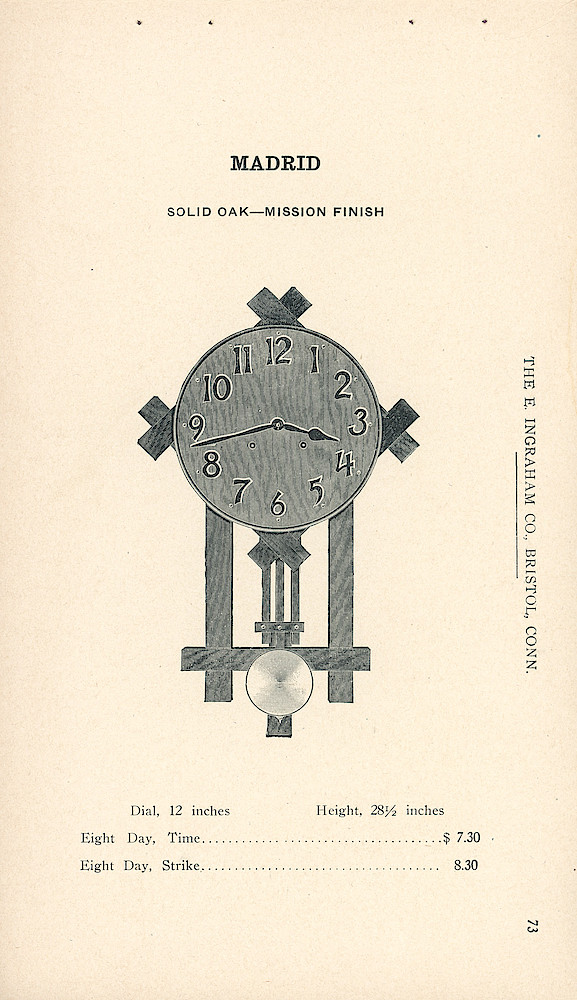 Clocks - The E. Ingraham Company, Bristol, Conn. U.S.A. > 73