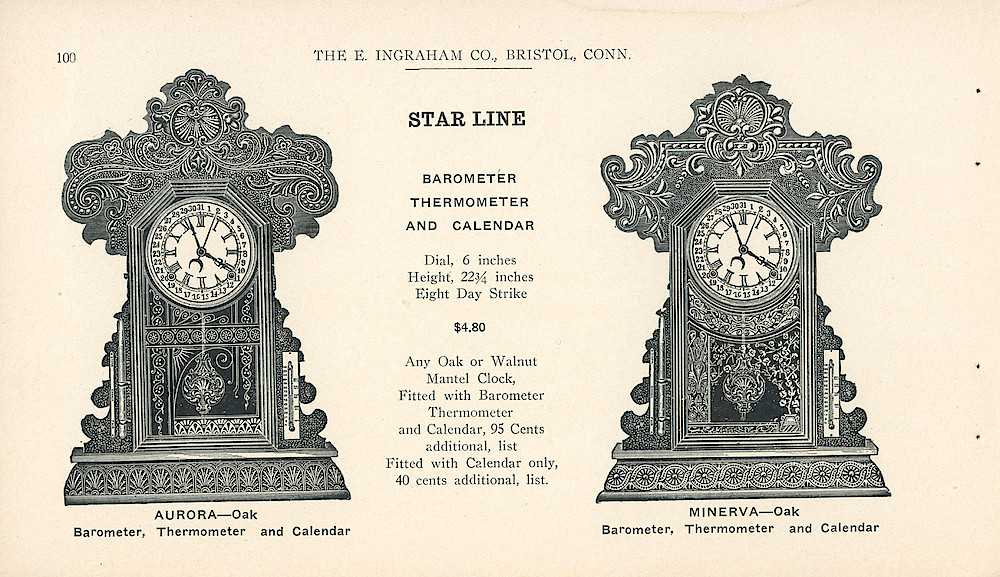 Clocks - The E. Ingraham Company, Bristol, Conn. U.S.A. > 100
