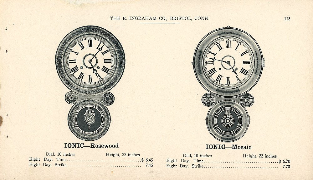 Clocks - The E. Ingraham Company, Bristol, Conn. U.S.A. > 113