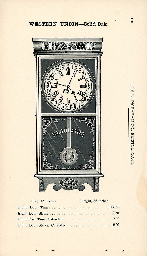 Clocks - The E. Ingraham Company, Bristol, Conn. U.S.A. > 120