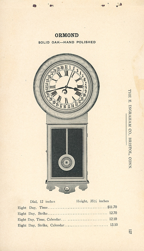 Clocks - The E. Ingraham Company, Bristol, Conn. U.S.A. > 127