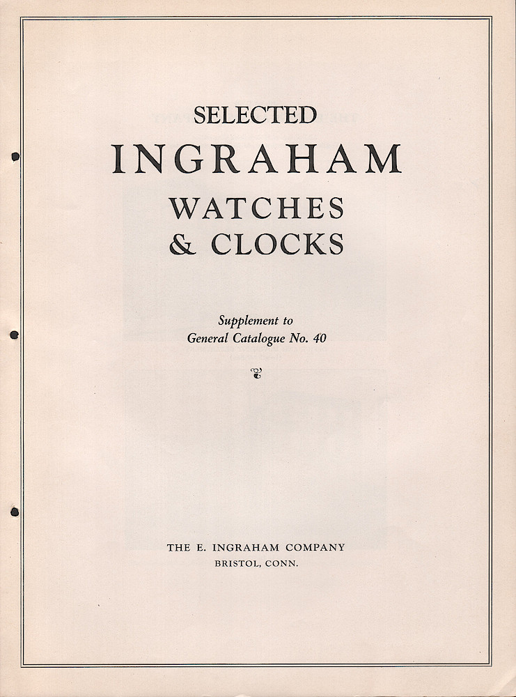 Ingraham Watches and Clocks, 1923. > 1