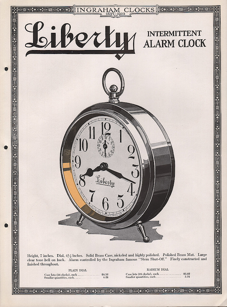 Ingraham Watches and Clocks, 1923. > 7