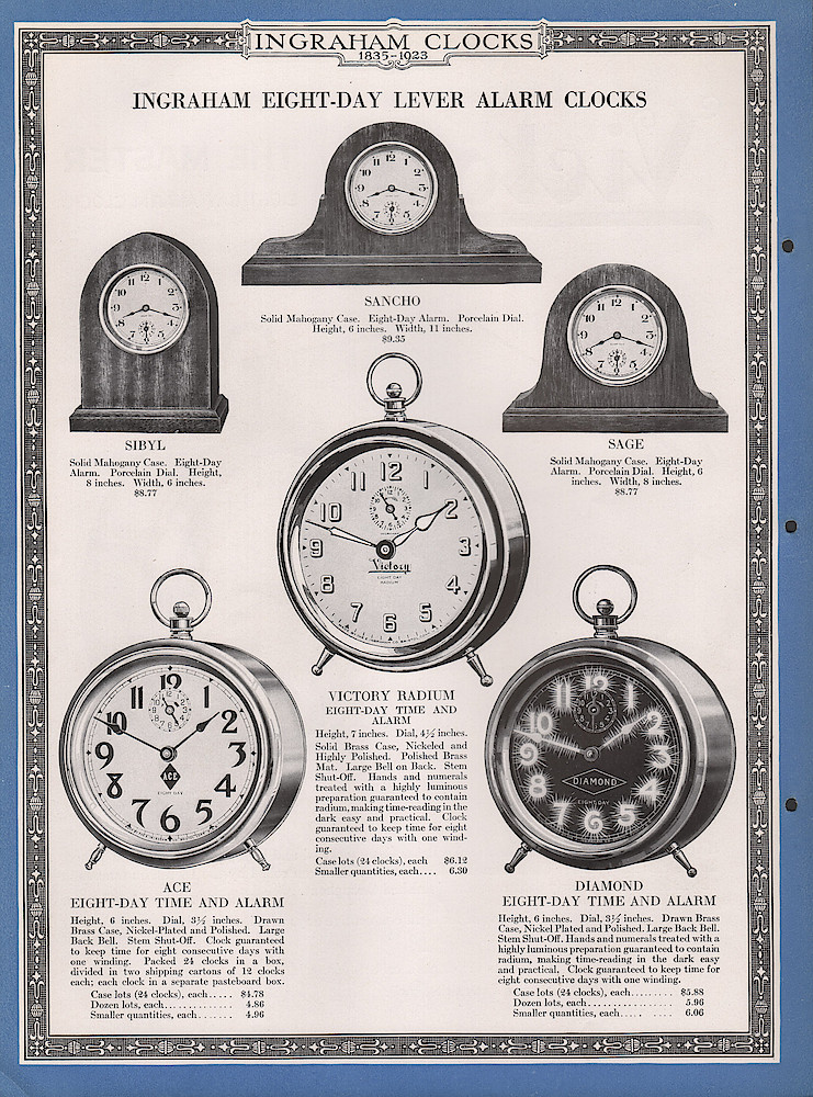 Ingraham Watches and Clocks, 1923. > 10