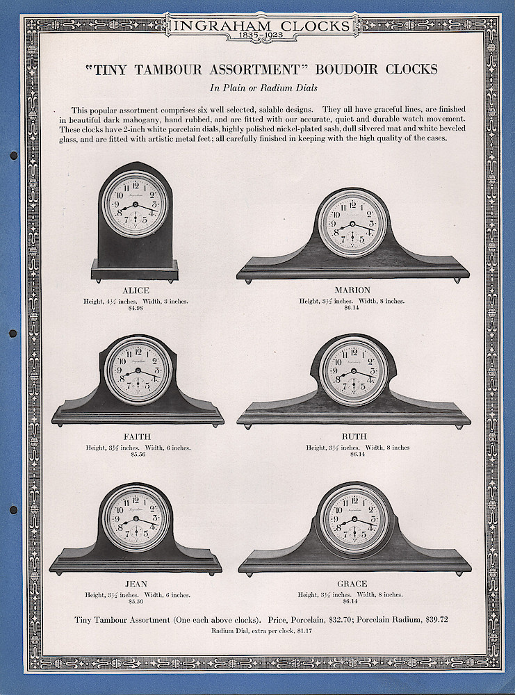 Ingraham Watches and Clocks, 1923. > 11