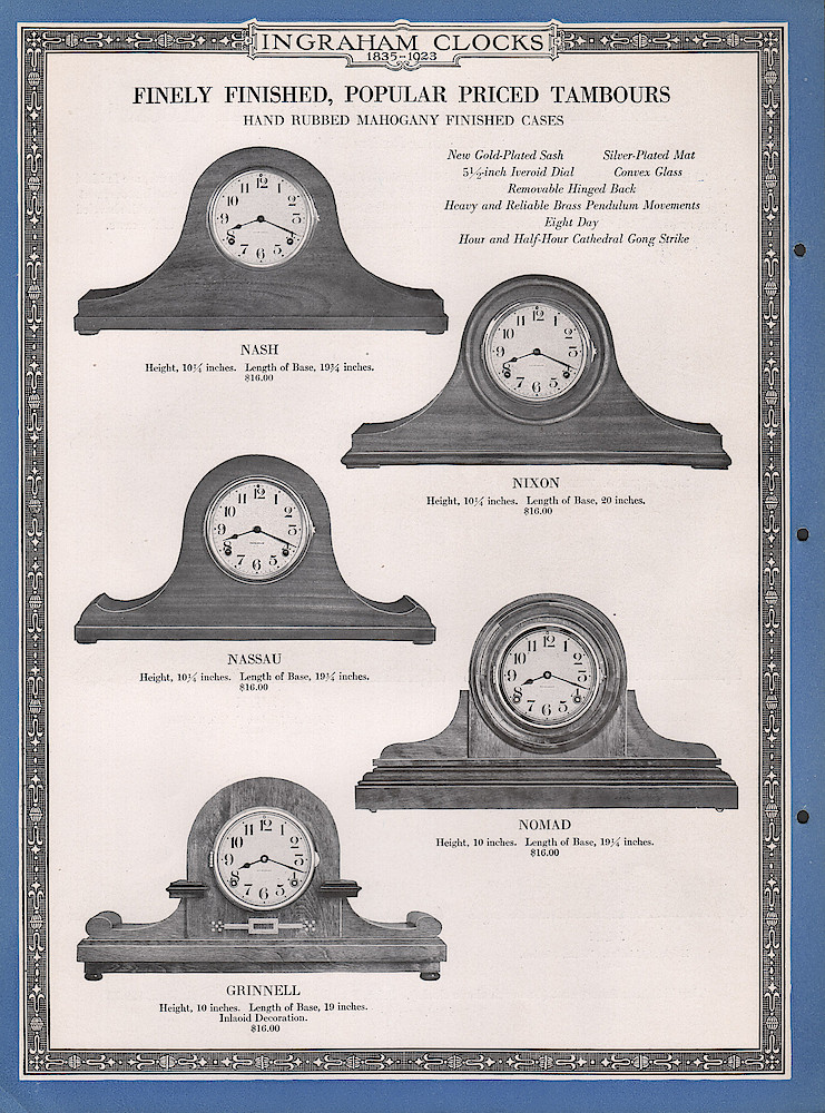 Ingraham Watches and Clocks, 1923. > 12