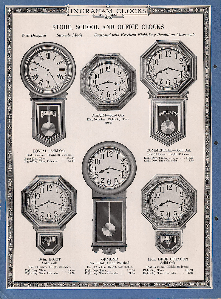 Ingraham Watches and Clocks, 1923. > 20