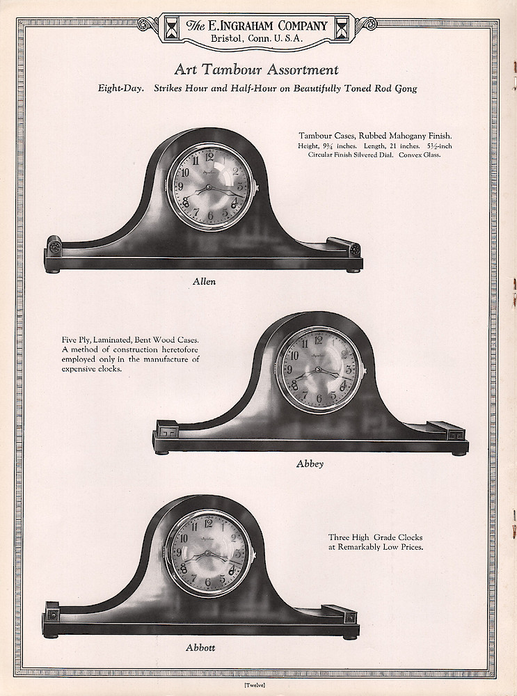 Ingraham Watches and Clocks, 1925 - 1926 > 12