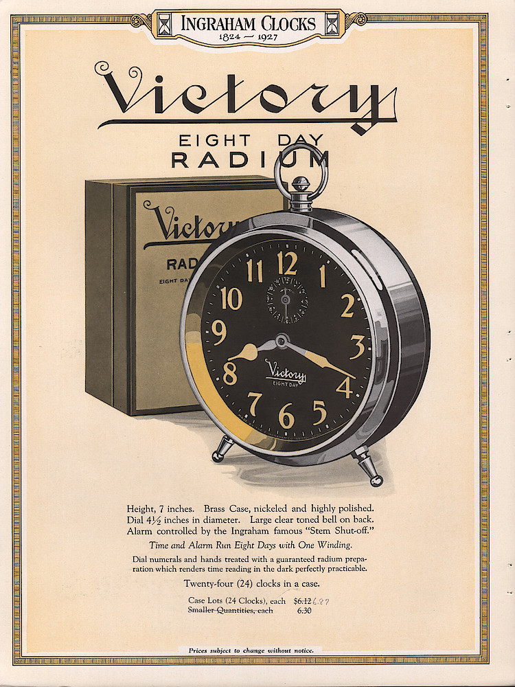 Ingraham Watches and Clocks, 1926 - 1927 > 8