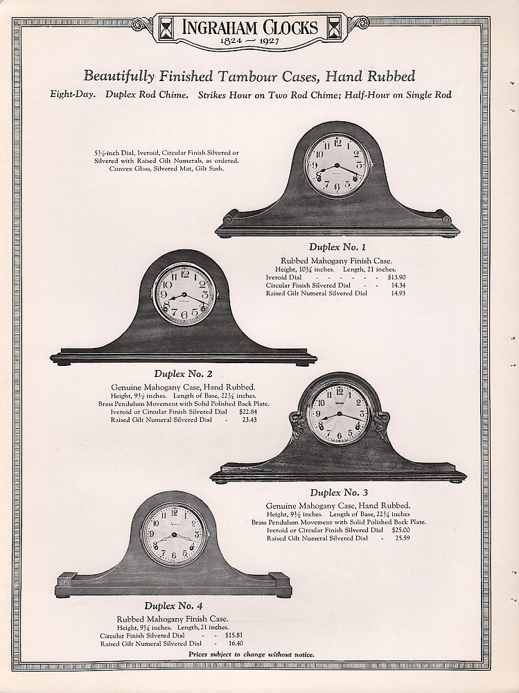 Ingraham Watches and Clocks, 1926 - 1927 > 10