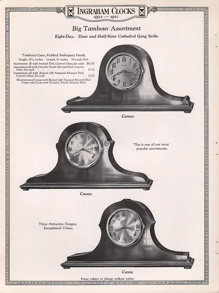 Ingraham Watches and Clocks, 1926 - 1927 > 12