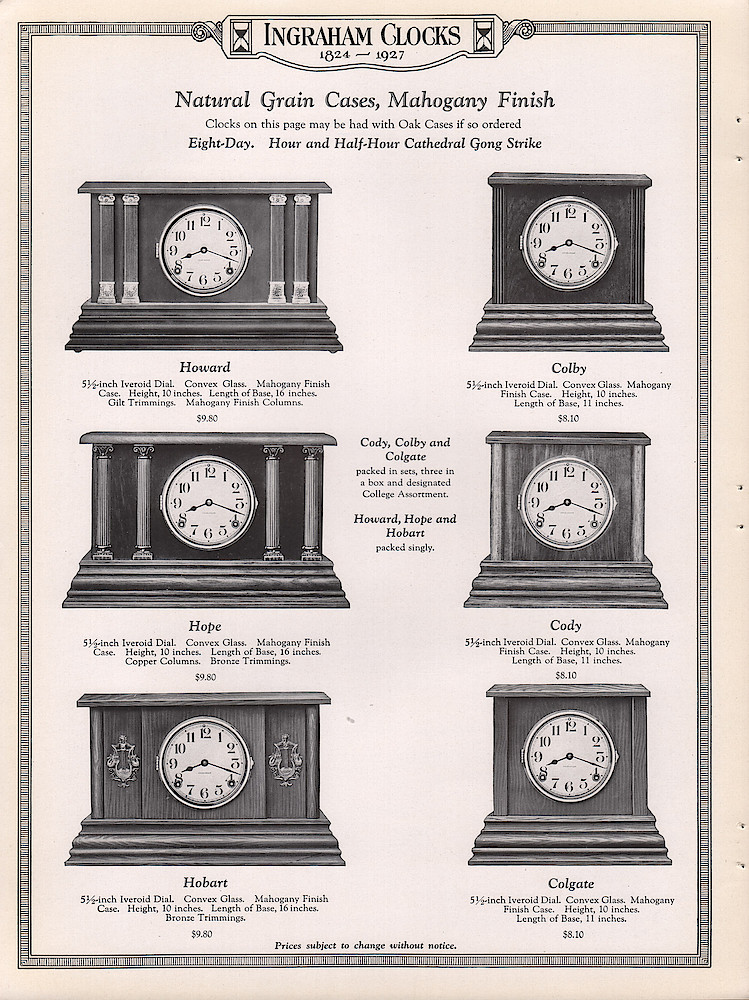 Ingraham Watches and Clocks, 1926 - 1927 > 14