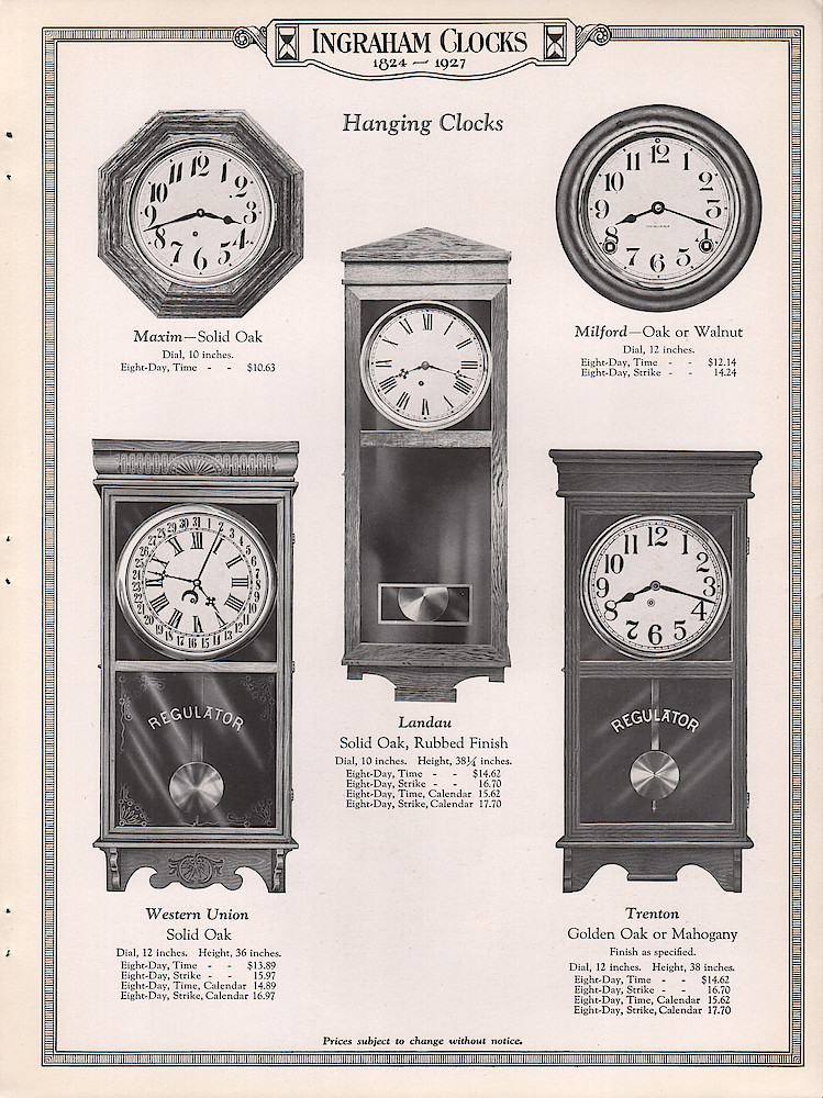 Ingraham Watches and Clocks, 1926 - 1927 > 17