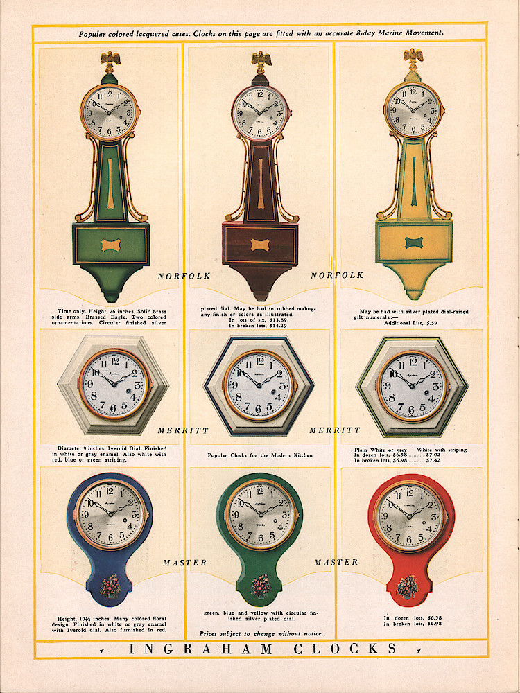 Ingraham Watches and Clocks, 1928 - 1929 > 8