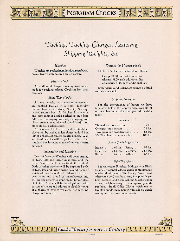 Ingraham Watches and Clocks, 1928 - 1929 > 12