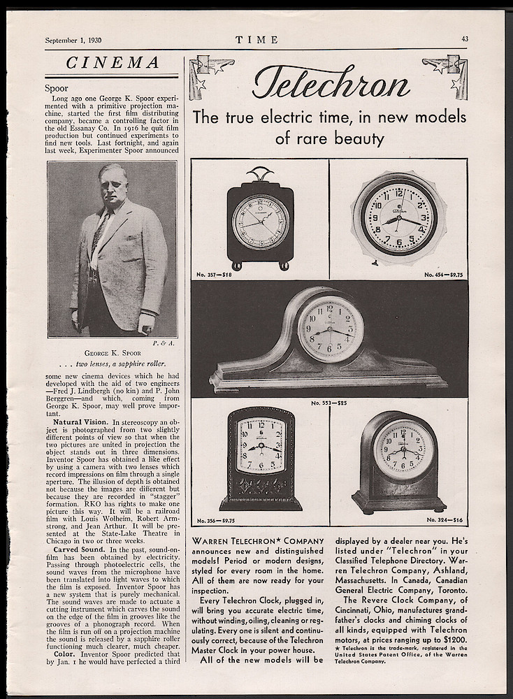 September 1, 1930 Time Magazine, p. 43
