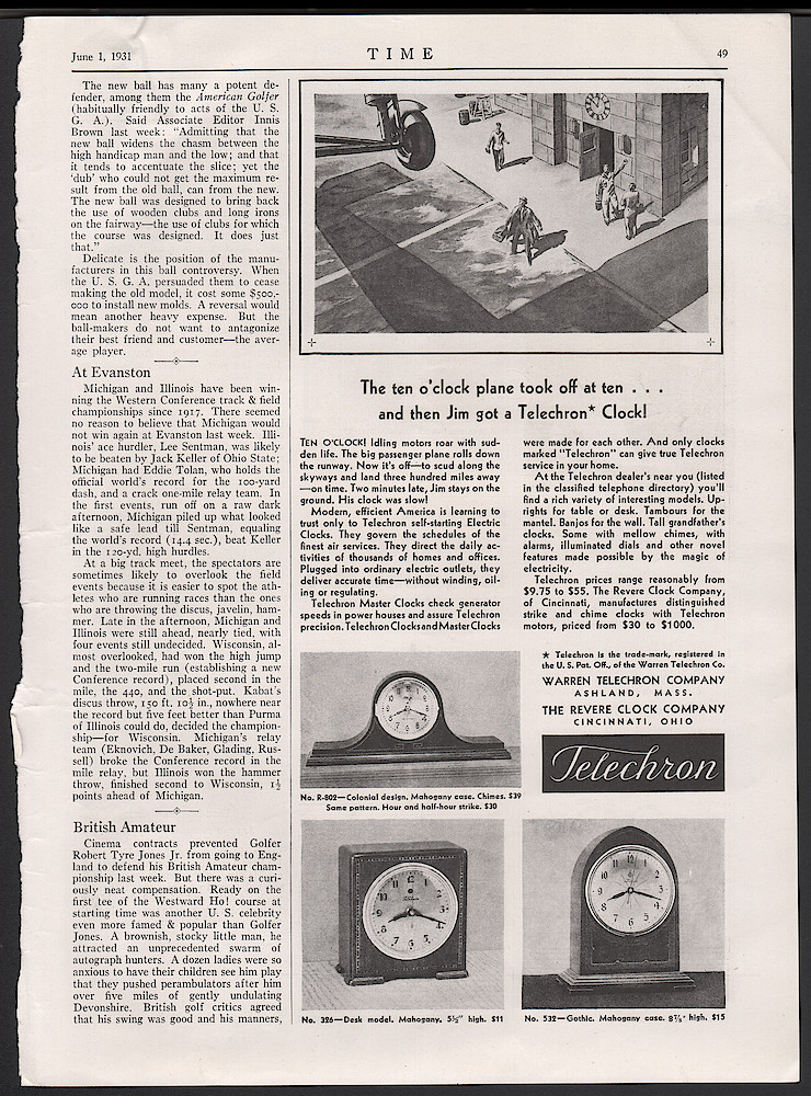 June 1, 1931 Time Magazine, p. 49