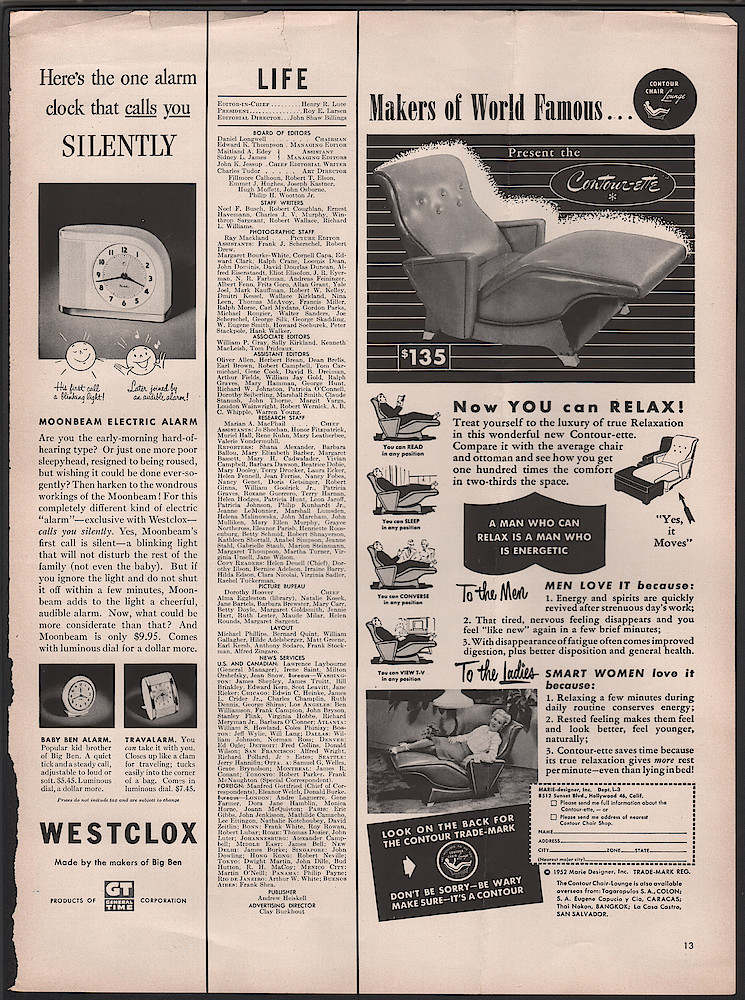 Year 1952 Life Magazine, p. 13