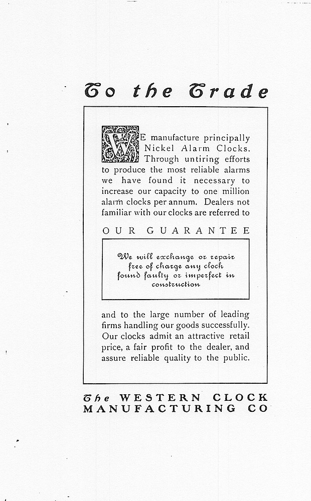 Western Clock Mfg. Co. 1901 Catalog > 4