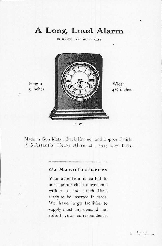 Western Clock Mfg. Co. 1901 Catalog > 13