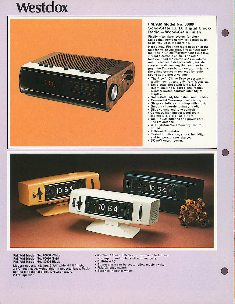 1976 - 77 Westclox Clock Radios and Radios > 2