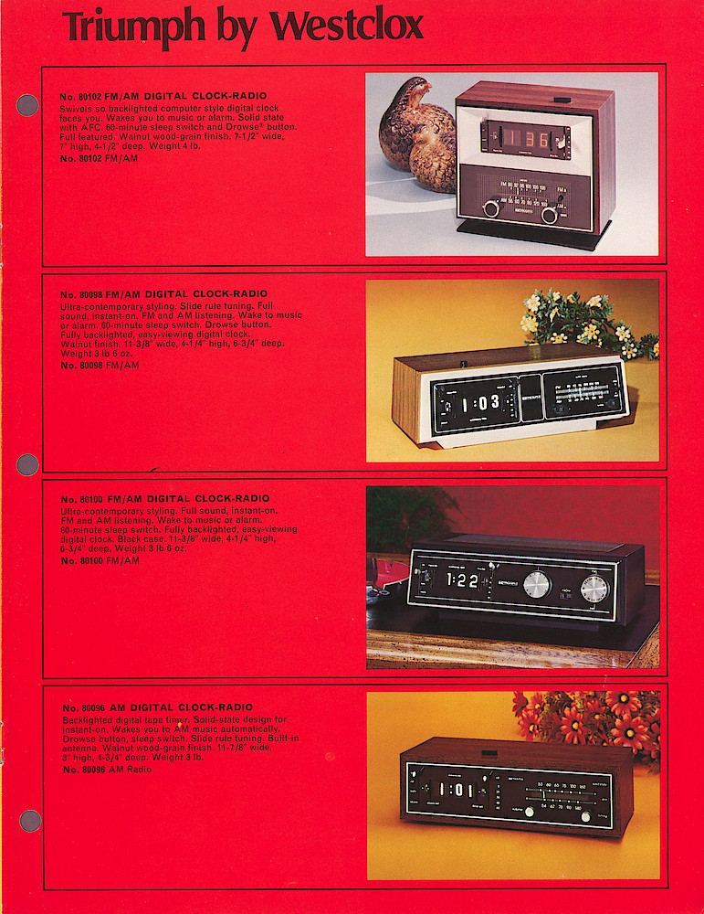 1976 - 77 Westclox Clock Radios and Radios > 5