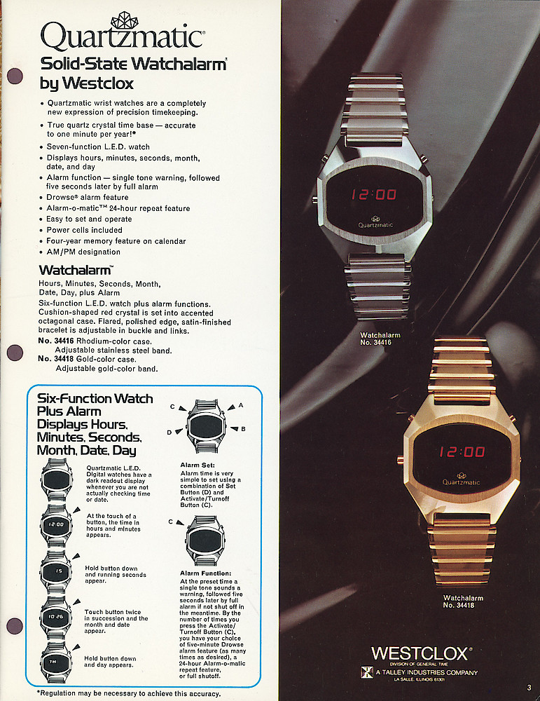 1976 Quartzmatic Wrist Watches by Westclox > 3