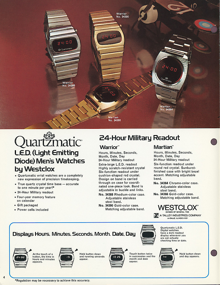 1976 Quartzmatic Wrist Watches by Westclox > 4