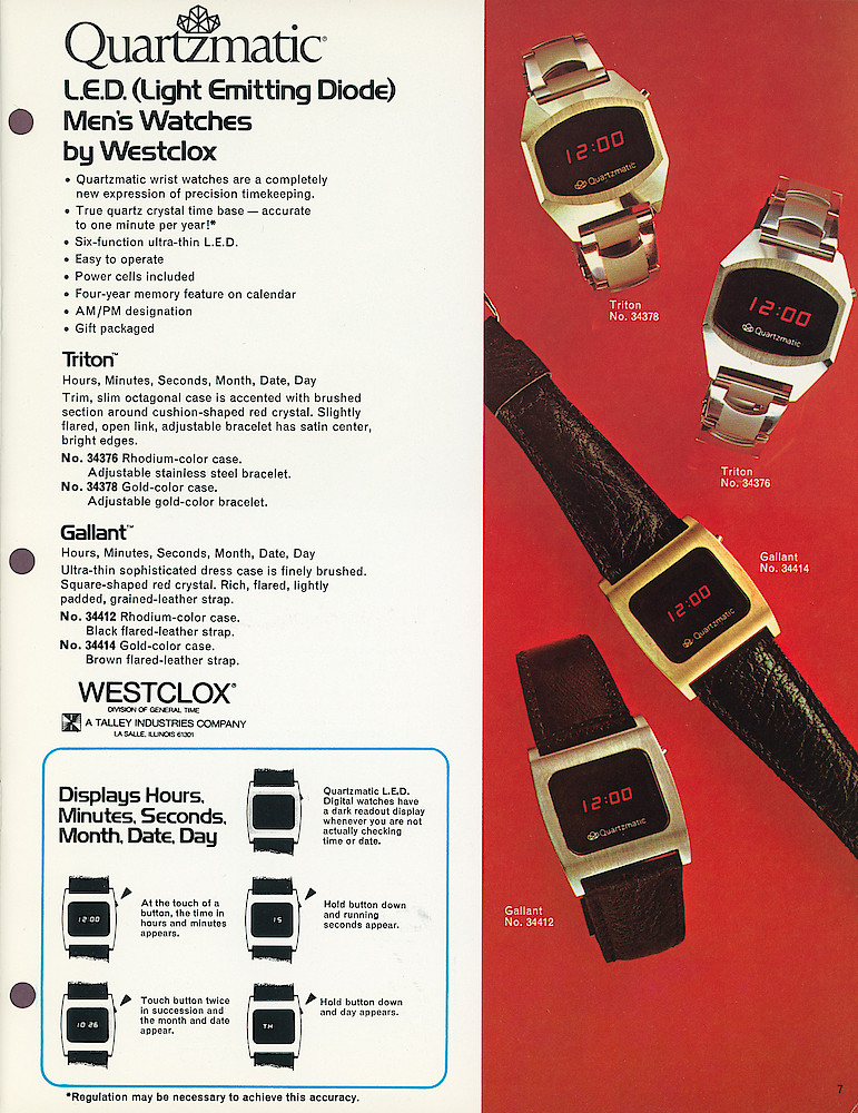 1976 Quartzmatic Wrist Watches by Westclox > 7