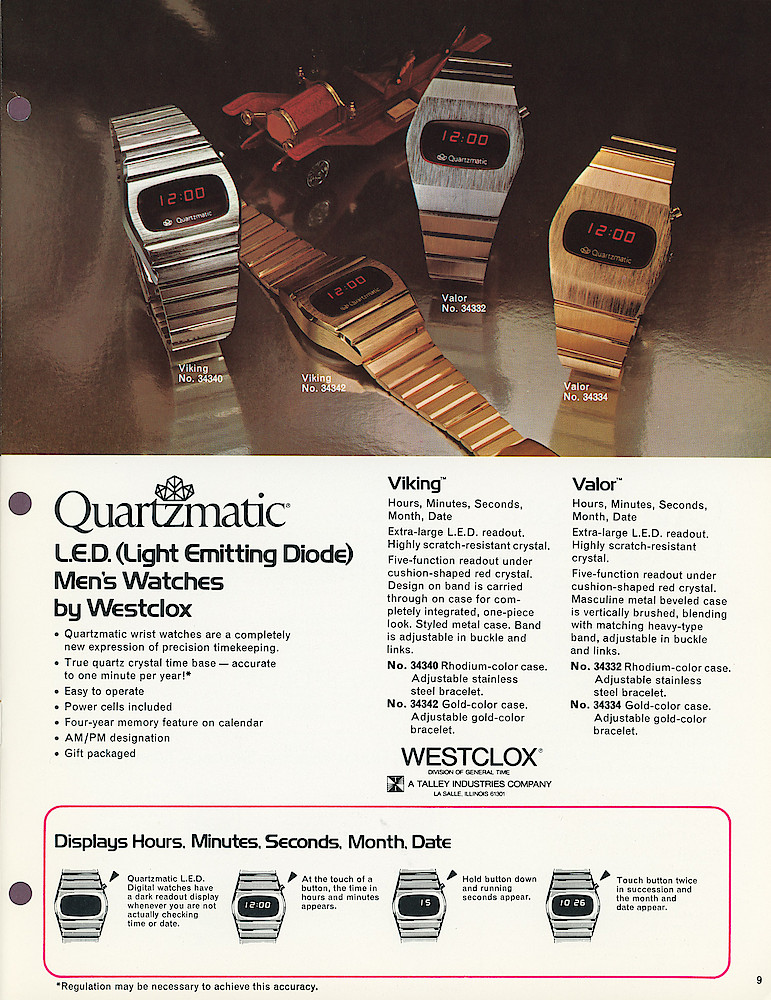1976 Quartzmatic Wrist Watches by Westclox > 9