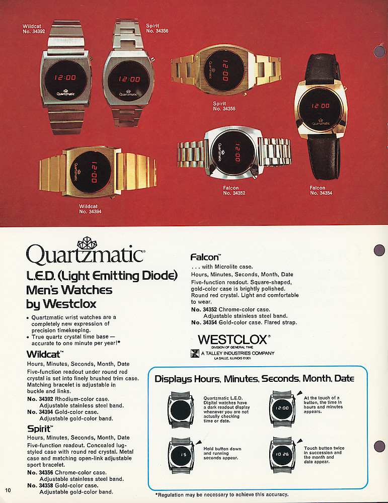 1976 Quartzmatic Wrist Watches by Westclox > 10