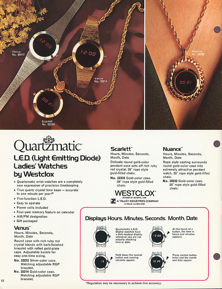 1976 Quartzmatic Wrist Watches by Westclox > 12