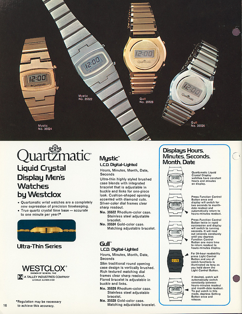 1976 Quartzmatic Wrist Watches by Westclox > 16