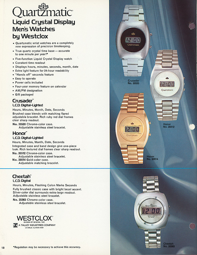 1976 Quartzmatic Wrist Watches by Westclox > 18
