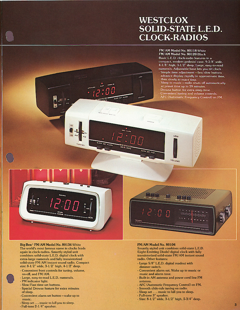 1977 - 78 Westclox Clock Radios and Radios > 3