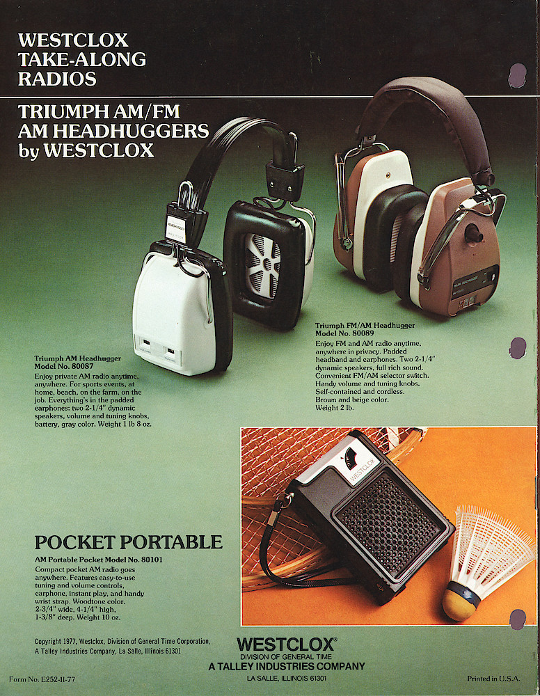 1977 - 78 Westclox Clock Radios and Radios > 8