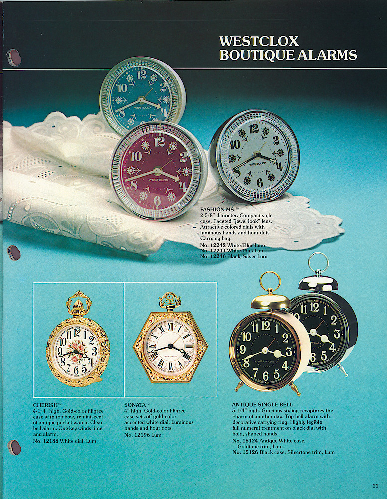 1977 - 78 Westclox Keywound alarms, Electric Alarms, Wall Clocks, Pocket Watches > 11