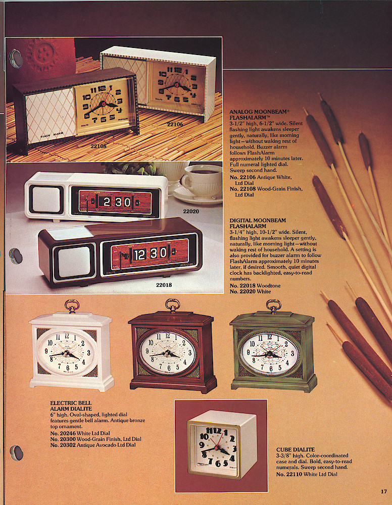 1977 - 78 Westclox Keywound alarms, Electric Alarms, Wall Clocks, Pocket Watches > 17