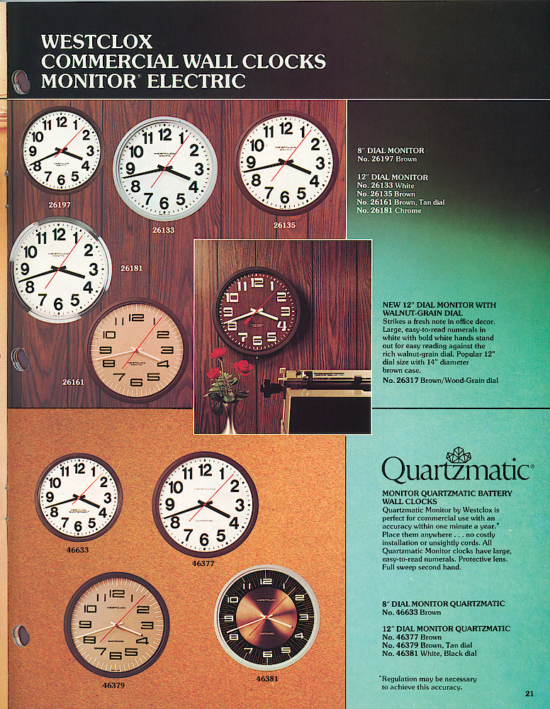 1977 - 78 Westclox Keywound alarms, Electric Alarms, Wall Clocks, Pocket Watches > 21