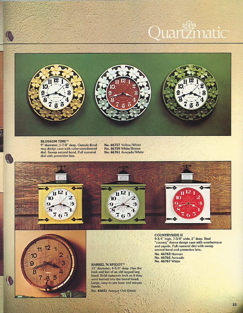 1977 - 78 Westclox Keywound alarms, Electric Alarms, Wall Clocks, Pocket Watches > 23