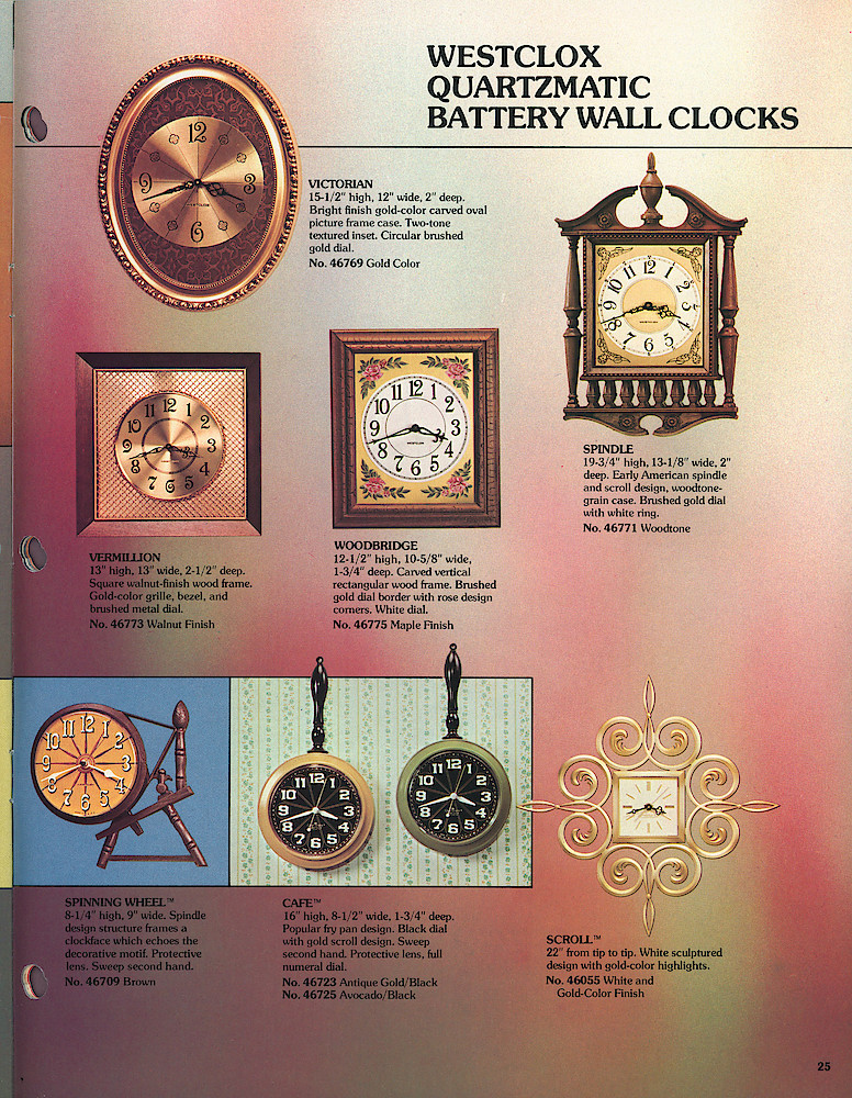 1977 - 78 Westclox Keywound alarms, Electric Alarms, Wall Clocks, Pocket Watches > 25