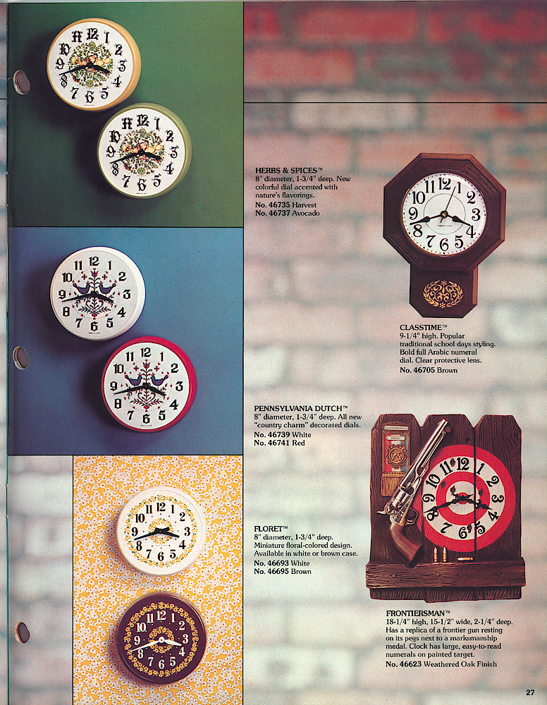 1977 - 78 Westclox Keywound alarms, Electric Alarms, Wall Clocks, Pocket Watches > 27