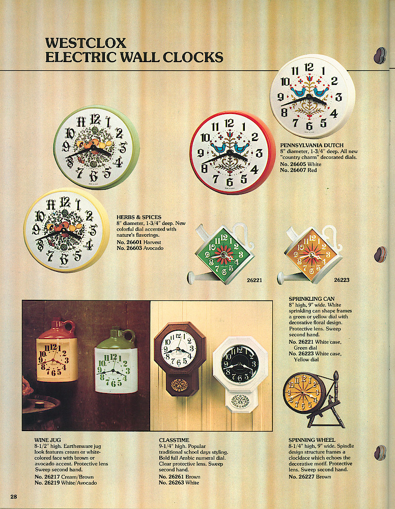 1977 - 78 Westclox Keywound alarms, Electric Alarms, Wall Clocks, Pocket Watches > 28