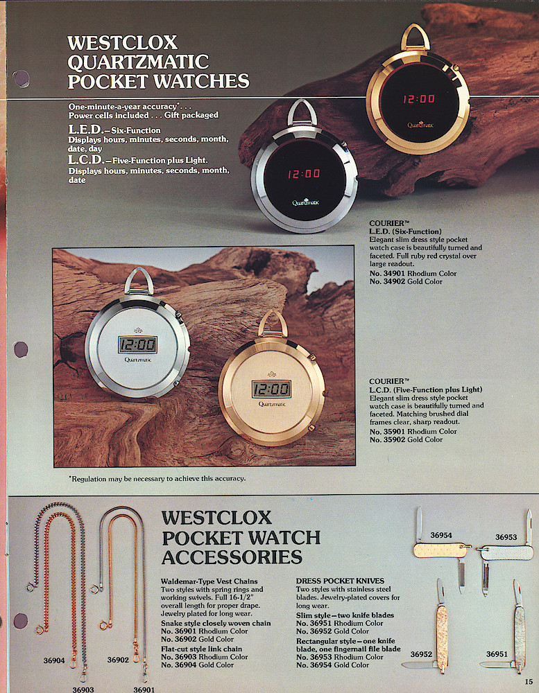 Westclox 1977 - 78 Watch Catalog, Quartzmatic and 17-Jewel > 15